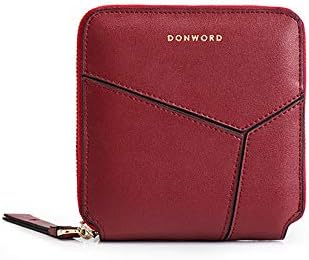 Women's Wallet Purse Leather Mini Portable Coin Purse Hand Bag Personality Line Zipper Bag Package Credit Card Holder for Ladies Gifts (Color : Red)