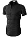 H2H Mens Fashion Casual Slim Fit Button Down Short Sleeve Shirts Of Various Colors