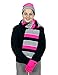 Girls 3 Piece Knit Hat, Scarf & Gloves Set in 4 Colors a Winter Accessories for Girls