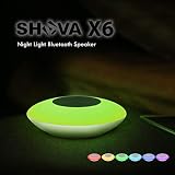 Night Light Bluetooth Speaker, Portable Wireless Bluetooth Speakers, Touch Control, Color LED Speaker, Bedside Table Lamp, Speakerphone/AUX-in Supported (White), SHAVA X6