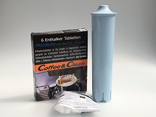 AQK Water Filter for Jura ENA BLUE + CLEANING TABLETS 2G EACH + Descaler Tablets á 15g, 3 Filter + 5 Reiniger + 6 Entkalker