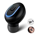 Bluetooth Earbud, Kissral Mini Wireless Headphone Car Headset Bluetooth Earpiece with USB Charger 6 Hours Talking Time for iPhone and Android (One Piece)- Black