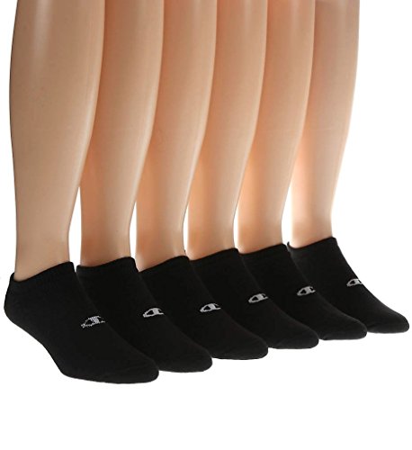 Champion Men's Big & Tall 6-Pack No Show Socks Black