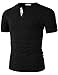 H2H Mens Casual Fashion Slim Fit Basic Cotton Henley T-shirt
