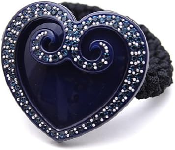 [Aznavour] Lovely &amp; Cute Swarovski Heart Wing Pony Tails #PT1597. (Navy)
