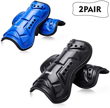 Youth Soccer Shin Guards, 2 Pair Lightweight and Breathable Child Calf Protective Gear Soccer Equipment for 3-10 Years Old Boys Girls Children Teenagers