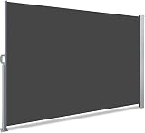 VOUNOT Retractable Side Awning 180x300 cm Dark Grey Privacy Screen view 1