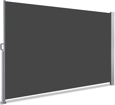 VOUNOT Retractable Side Awning 180x300 cm Dark Grey Privacy Screen