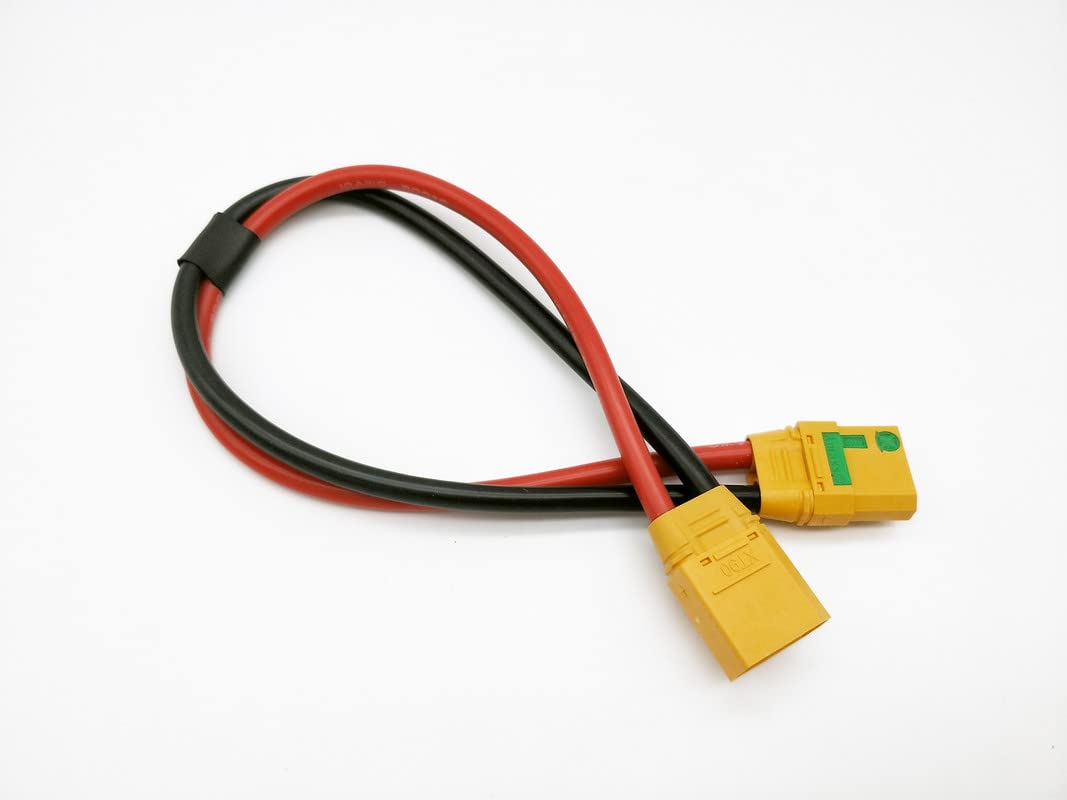 LINSYRC XT90-S Anti-Spark Female Connector to XT90H Male Connector Cable Extension Lead 30cm 10AWG for RC Model Vehicle Aircraft Model