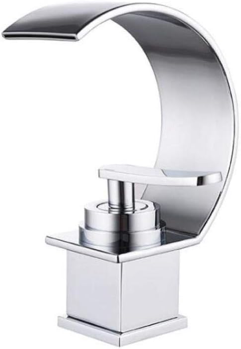 Grifo de baño en cascada montado en cubierta Mezclador de agua fría y