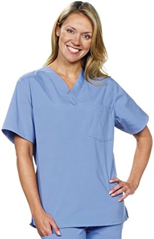 NU Dimension 5034 Unisex V-Neck Scrub Top. Runs Larger Than Non-Unisex