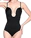 LAZAWG Women/'s U Plunge Molded Cup Body Suit Backless Shapewear Body Brief, Black, Large / 36
