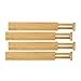 Thomas Grace Homewares Bamboo Kitchen Drawer Organizer Divider Stackable for Deep Drawers. (Set-of- 4) Spring Loaded Dividers that are Expandable & Adjustable. Kitchen Organizer.