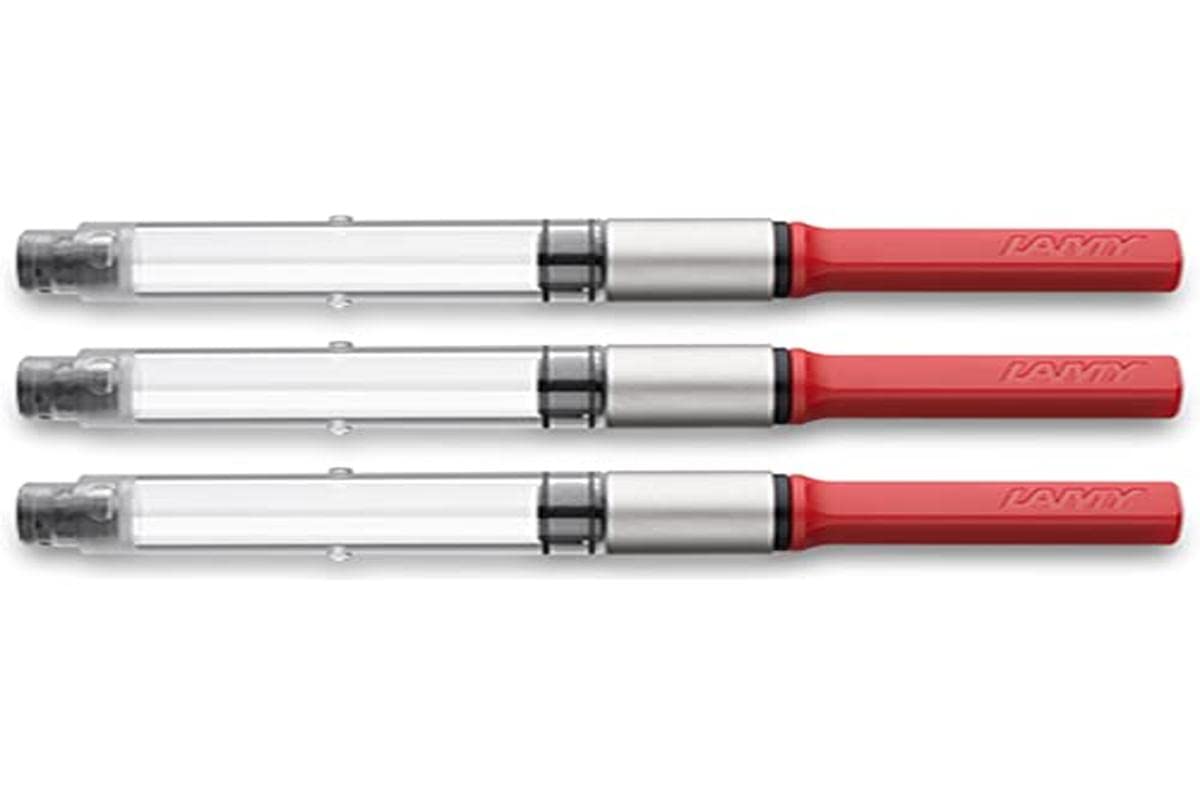 Lamy Z28 converter in red (3 pcs) fountain pens abc, safari, joy, AL-star, Lx, nexx - for use with ink bottles - replacement for ink cartridges