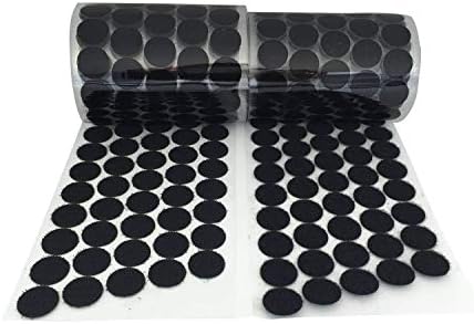 Self Adhesive Dots, Sticky Back Coins Nylon Coins Hook & Loop Strips,1040pcs (520 Pairs) 3/4" (20MM) Diameter Round Dots Tapes with Waterproof Sticky Glue Fastener,Perfect for School,Office(Black)