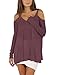 Just Quella Womens Casual Cut Off Shoulder Tops 6897