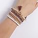 RareLove Bohemian Beaded Bracelet Brown Stretch Strand Wrap With Charm Layered Three Tassels