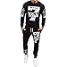 Realdo Men's 2Pcs Casual Print Letter New York Sweat Sets Sports Suit Tracksuit