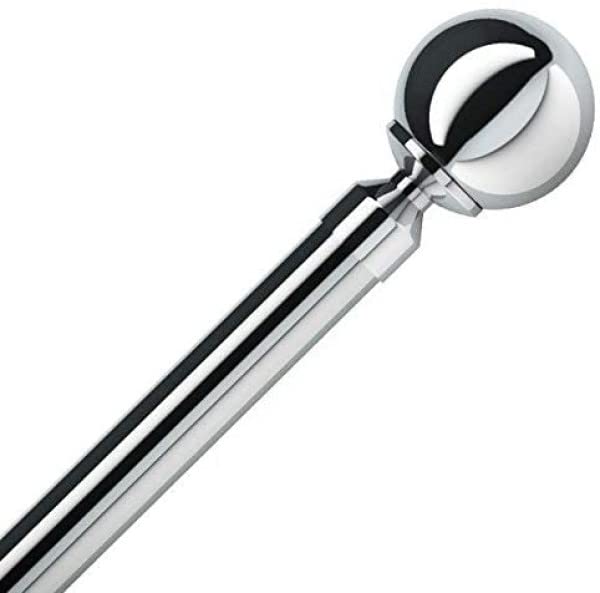 SPEEDY Rome Ball 28mm Complete Metal Eyelet Curtain Pole Set, Chrome, 150 Cm