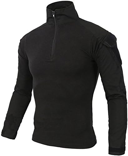 Camo Combat T Shirt Men's Military Army Airsoft BDU Shirt Combat Tactical Long Sleeve Shirt for Men