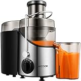 Juicer Juice Extractor, Aicook 3'' Wide Mouth Stainless Steel Centrifugal Juicer, BPA-Free, Non-Slip Feet, Three Speed Juicer Machine for Fruits and Vegetable