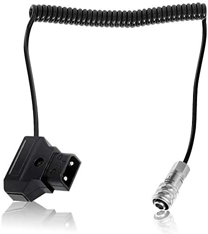 Waspt Coiled D –Tap to BMPCC 4K Power Cable for Blackmagic Pocket Cinema Camera 4K and Gold Mount V Mount Battery P Tap
