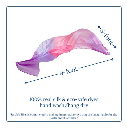 Sarah's Silks - Giant Playsilk, 100% Real Silk, Eco-Friendly Dye, 9-Feet Long 3-Feet Wide Giant Silk - Blossom - Thumbnail 4