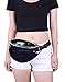 HDE Shiny Retro Fanny Pack Rave Festival Metallic Hologram Bum Bag Waist Pouch (Black)
