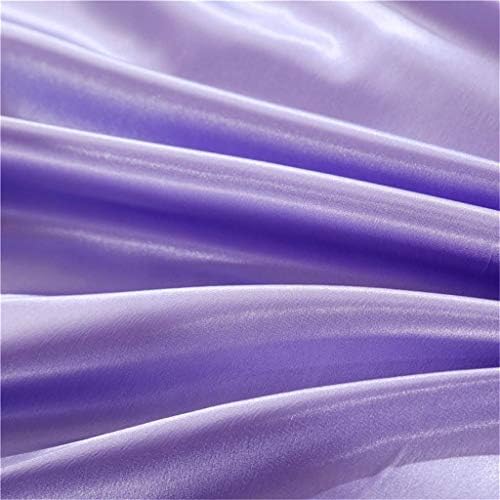 Precious Linen Ultra Silky Soft and Luxurious Satin 4-Piece Bed Sheet Set Fitted Sheet 19'' Deep Pocket,Silk Flat Sheet,Silk & Pillowcases Set (Twin XL-Lilac)