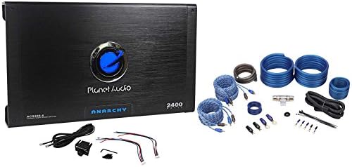 Package: Planet Audio Anarchy AC2400. 2400 Watt 4 Channel Car Amplifier With Remote + Rockville RWK42 4 Gauge 4 Chan Car Amp Wire Kit with RCA Cables
