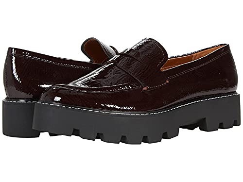Franco Sarto Womens Balin Lug Sole Chunky Loafer, Burgundy, 10