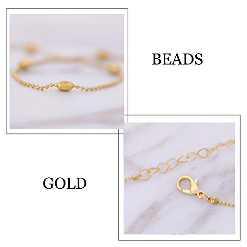 Catery Sexy Waist Body Jewelry Beaded Belly Button Chains Fashion Belt for Women (Gold) - Thumbnail 3