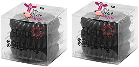 6 PC BLACK HAIR SPRING CREASE FREE FRENCH HAIR TIE