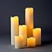 6 Slim Cream Flameless Candles, Wax Drip, Variety Set, Warm White LEDs, Batteries Included