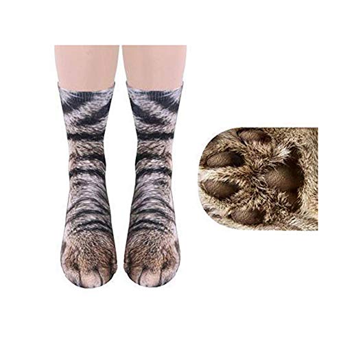 Ebeauty Funny Cotton Socks Novelty 3D Printing Cat Paws Pattern Socks Comfortable Breathable for Unisex Adult