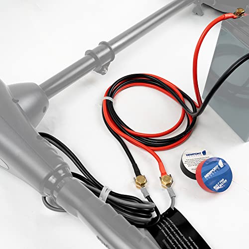 Newport 5ft Trolling Motor Battery Cable Extension Kit – 8AWG Marine-Grade Wire…