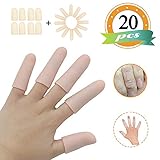 (20PCS) Gel Finger Sleeves,Finger Support,Silicones Finger Protectors *Waterproof* Finger Cots Great for Finger Arthritis,Finger Psoriasis,Hand Eczema,Finger Craking,Finger Trigger.