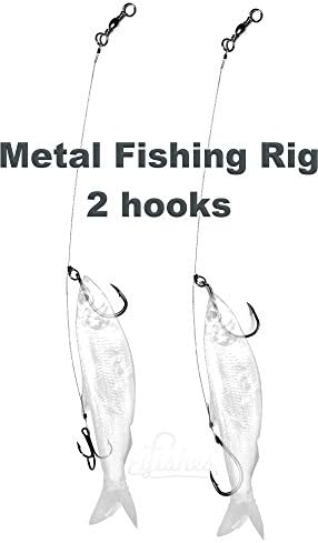 Fishing Tip Up Leader Steel Rig 15cm/6" Circle Triple Fishing Hook #1/0 Trolling Jig