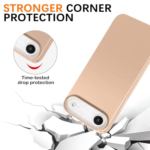 Galful iPhone 17 Air Case Ultra Slim Case Matte Back Texture Thin Military Protection Anti-Scrat Anti-Shock Hard PC Cover Hardcase-Gold
