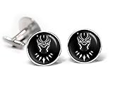 Black Panther Cufflinks, The Avengers Jewelry, Shield Tie Clip, Superhero Wedding Party and Groomsmen Gift Gifts, Geek