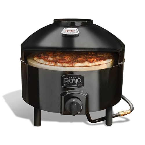 Pronto Outdoor Portable Pizza Oven - Pizzacraft - 14-Inch Cordierite Pizza Stone | Heats Up to 750°F, Cooks Pizza in 5 Minutes | Gas Propane Pizza Oven
