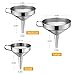OMorc Strainer Funnel Set, 3 Pack Stainless Steel Funnels Set with Handle Design and Removable Strainer, Great for Transferring of Liquid, Fluid, Dry Ingredients & Powder, Durable and Dishwasher Safe