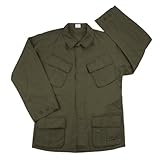 Vintage Style Olive Drab Rip Stop Vietnam Fatigue Shirt