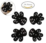 Paw Protection Anti-Slip Traction Pads with Grip - 24 Pieces (6 Sets) Self Adhesive Disposable Dog Shoes Alternative 5 Sizes for Small Middle Large Dogs - Black - XXL