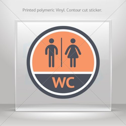 Decal Wc Restroom Aseos Sign Toilet Bathroom Lavatory Atv Waterproof S (7 X 7 Inches)