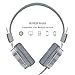Baseman On Ear Headphones with Mic, Wired Lightweight Portable Folding Headsets Stereo Heavy Bass Earphones with 1.5M Tangle Free Cord and Microphone for Cellphones Laptop Tablet Mp4 Mp3 PC Greythumb 1
