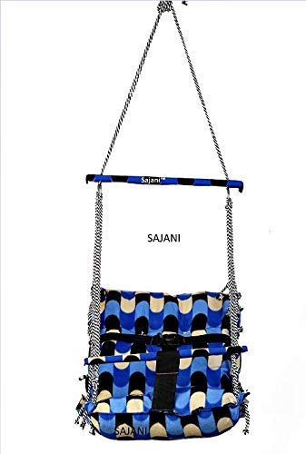 Sajani Cotton Swing for Kids Babys Children Folding and Washable 1 to 3 Years with Safety Belt - Home,Jhula for Babies (0 to 3 Years)(Blue)