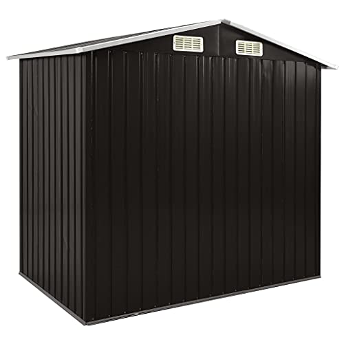 HUANGDANSP Gartenhaus mit Regal Braun 205x130x183 cm EisenHeim Garten Rasen Garten Garten Balkon Gartenbauten… – Bild 7