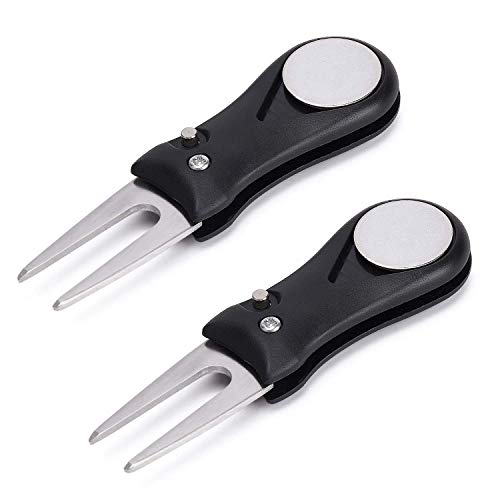 2PCS Golf Divot Tool with Pop-up Button & Magnetic Ball Marker with Arrow, Mini Switchblade Divot Repair Tool Lightweight Portable and Foldable - Thumbnail 4