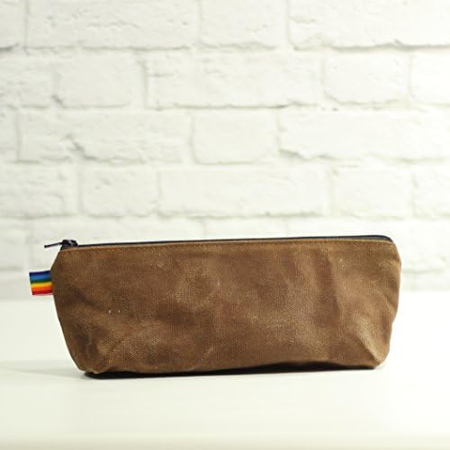 Waxed Canvas Pencil Case - Brown Pouch